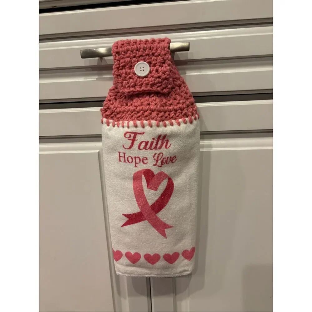 Crochet Top Kitchen towels- Faith Hope Love